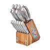 Pioneer Signature 14-Piece Stainless Steel Knife Block Set, Grayfloral