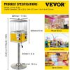 VEVOR Gumball Machine with Stand, Yellow Quarter Candy Dispenser, Rotatable Four Compartments Square Candy Vending Machine, PC & Iron Large Gumball Ba