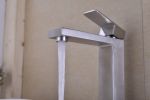 Single handle sink brushed nickel basin bathroom faucet