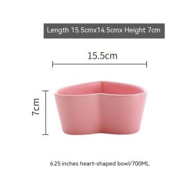 Nordic Heart-shaped Bowl, Heart Shaped Bowl, Irregular Bowl, Salad Bowl (Option: Pink-6 inches)