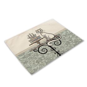 Animal Cat Heat Proof Mat Western-style Placemat Fabric Tableware (Option: MA0125 7)