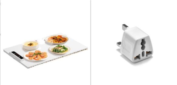 Heating Insulation Foldable Square Meal Dishes Warming Plate (Option: Warming Plate with EU plug)