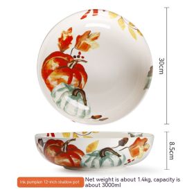 Pastoral Style Ceramic Tableware Rice Bowl (Option: Shallow Basin)