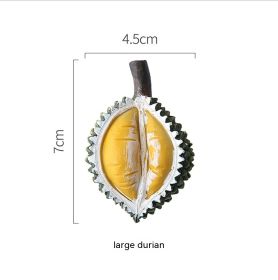 Durian Mangosteen Lemon Pineapple Resin 3D Three-dimensional Decoration Magnetic Paste (Option: 10 Durian)