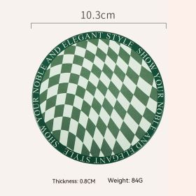 Retro Chessboard Coffee Cup Mat (Option: Black Dark Green Square)