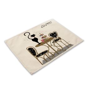 Animal Cat Heat Proof Mat Western-style Placemat Fabric Tableware (Option: MA0125 2)