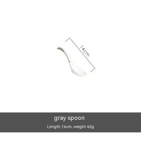 Hand-painted Light Luxury Underglaze Tableware Suit (Option: Spoon-Gray)