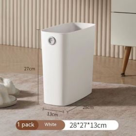 Simple Trash Can Household Kitchen Living Room No-lid (Option: Milky White)