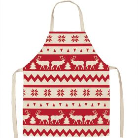 Christmas Apron Linen Oil-proof Anti-fouling Gingham Check Ginger Cake Household Bib Halter (Option: 17style-38x47cm)