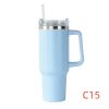 40 oz. With Logo Stainless Steel Thermos Handle Water Glass With Lid And Straw Beer Glass Car Travel Kettle Outdoor Water Bottle