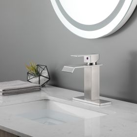 Single lever waterfall bathroom sink faucet (Default: Default)