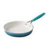 12-Pieces Porcelain Enamel Classic Ceramic Cookware Set, Ombre Teal