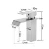 Single lever waterfall bathroom sink faucet