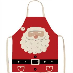 Christmas Apron Linen Oil-proof Anti-fouling Gingham Check Ginger Cake Household Bib Halter (Option: 21style-38x47cm)