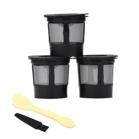 Coffee Filter CUP K-CUP Coffee Filter Screen (Option: K Cup Black-3 Pack Spoons As The Gifts)