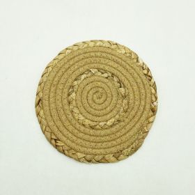 Home Straw Cotton String Placemat (Option: Light Coffee Color-30cm About 140g)