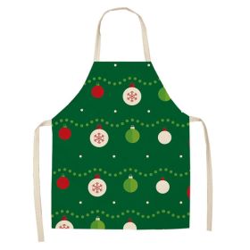 Cartoon Christmas Elk Santa Claus Printed Linen Sleeveless Apron (Option: W 20002-68x55cm)