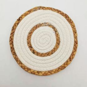 Home Straw Cotton String Placemat (Option: White-30x40cm)